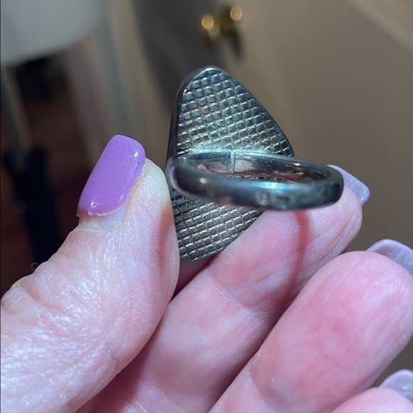 Unique Triangular amber  Ring - Picture 5 of 5